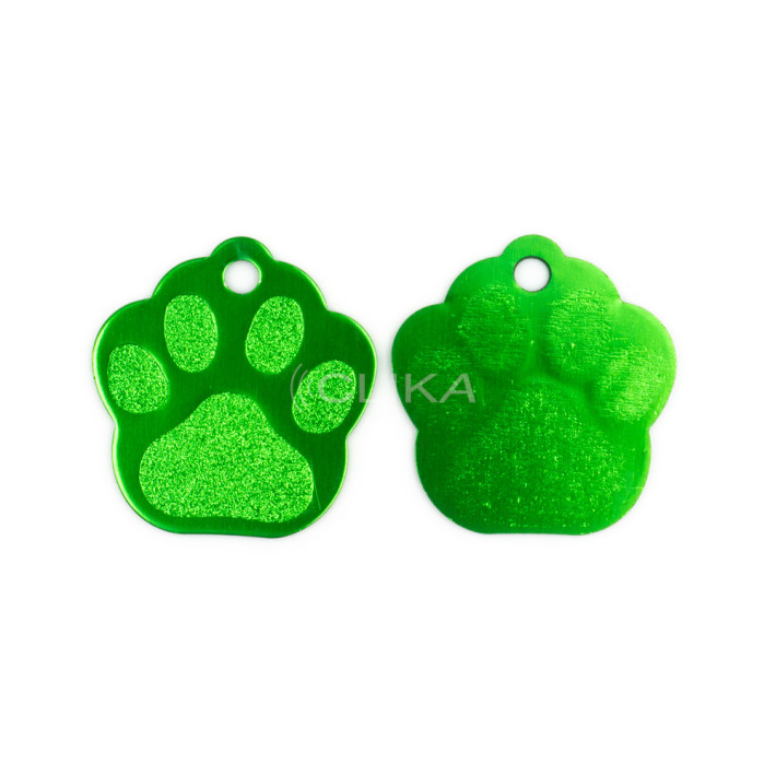 Placa ID animal de estimação – Formato Pata animal (Várias cores)