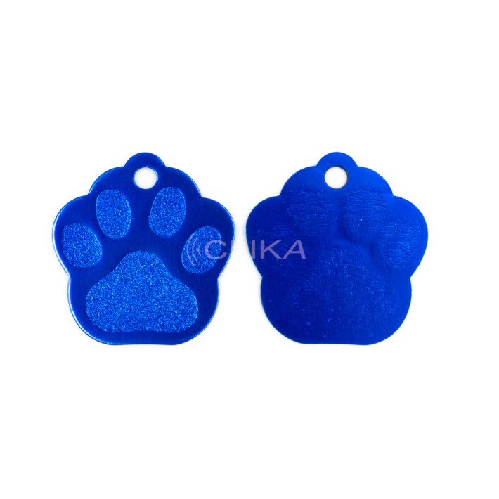Placa ID animal de estimação – Formato Pata animal (Várias cores)