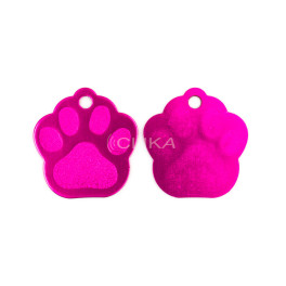 Placa ID animal de estimação – Formato Pata animal (Várias cores)
