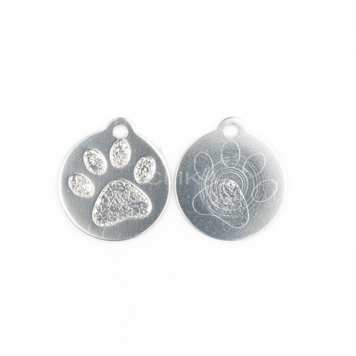 Placa ID animal de estimação – Formato Redondo com ABA 23mm – Osso (Várias cores)