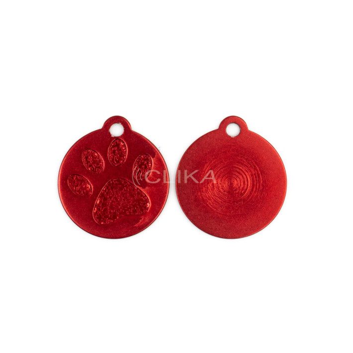 Placa ID animal de estimação – Formato Redondo com ABA 23mm – Osso (Várias cores)