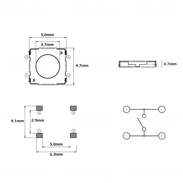 Botão comando micro switch