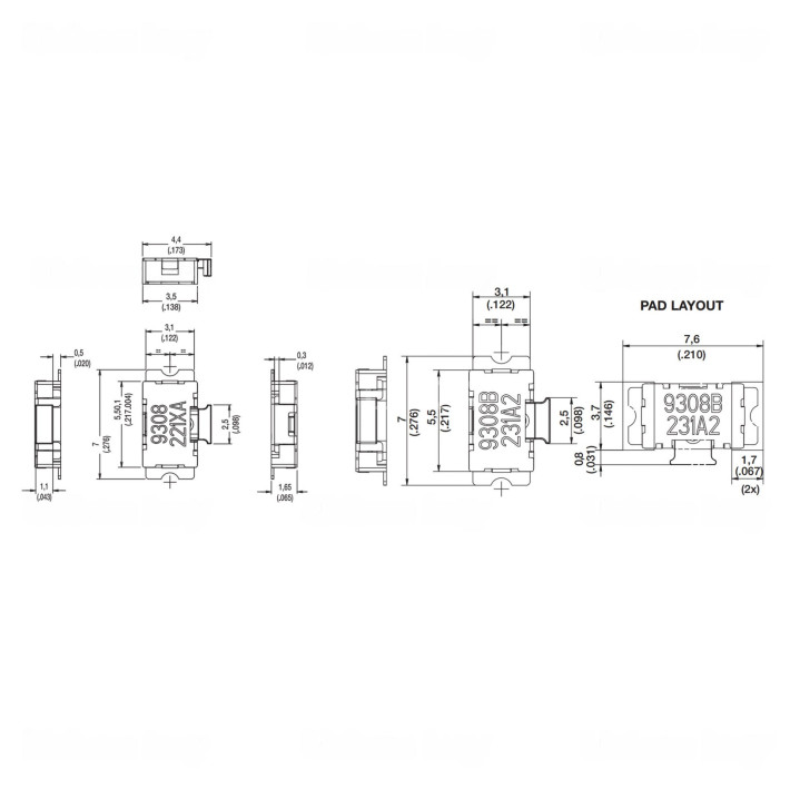 Botão comando micro switch