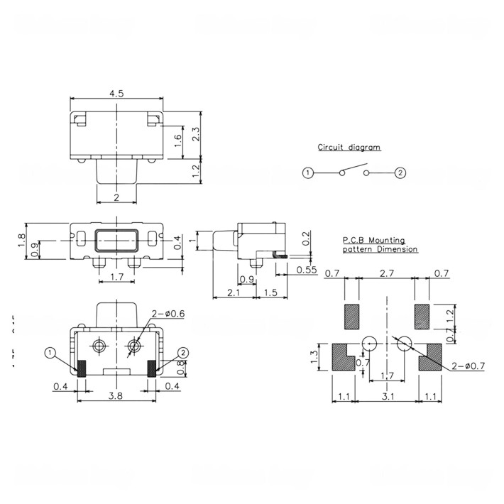 Botão comando micro switch