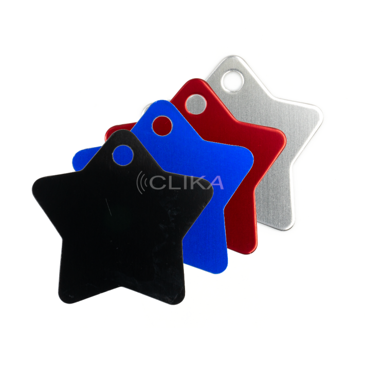 Placa ID animal de estimação – Formato Estrela (Várias cores)