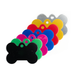 Placa ID animal de estimação – Formato Osso (Várias cores)