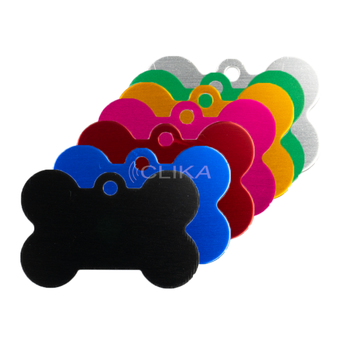 Placa ID animal de estimação – Formato Osso 38mm (Várias cores)