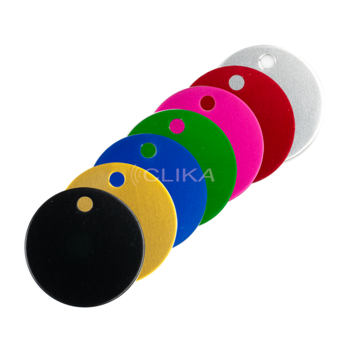 Placa ID animal de estimação – Formato Redondo 25mm (Várias cores)