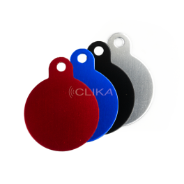 Placa ID animal de estimação – Formato Redondo com ABA 30mm (Várias cores)
