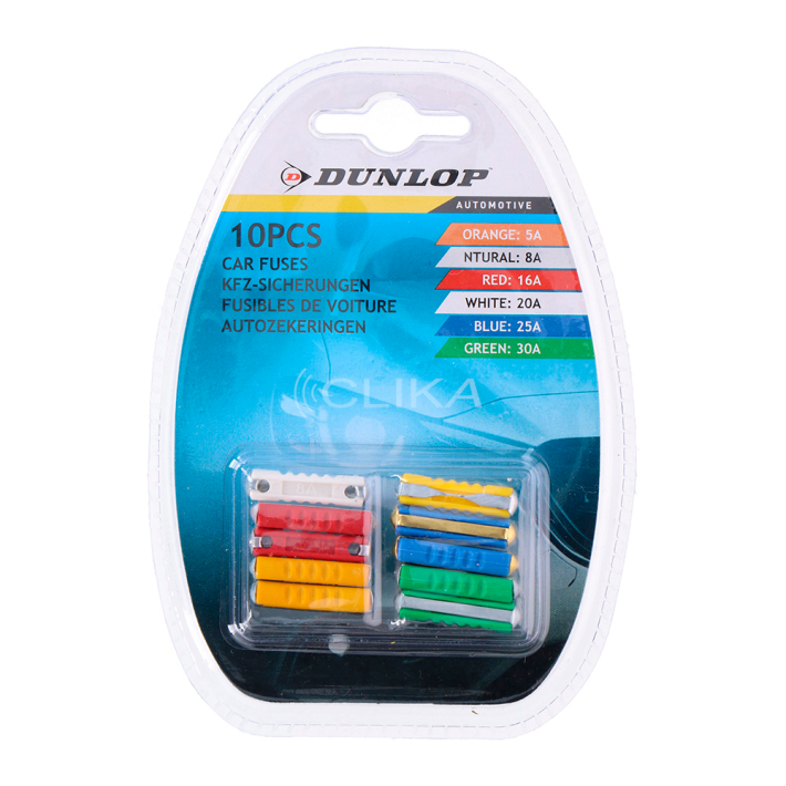 Set de 10 Fusíveis Variados para Carro Dunlop