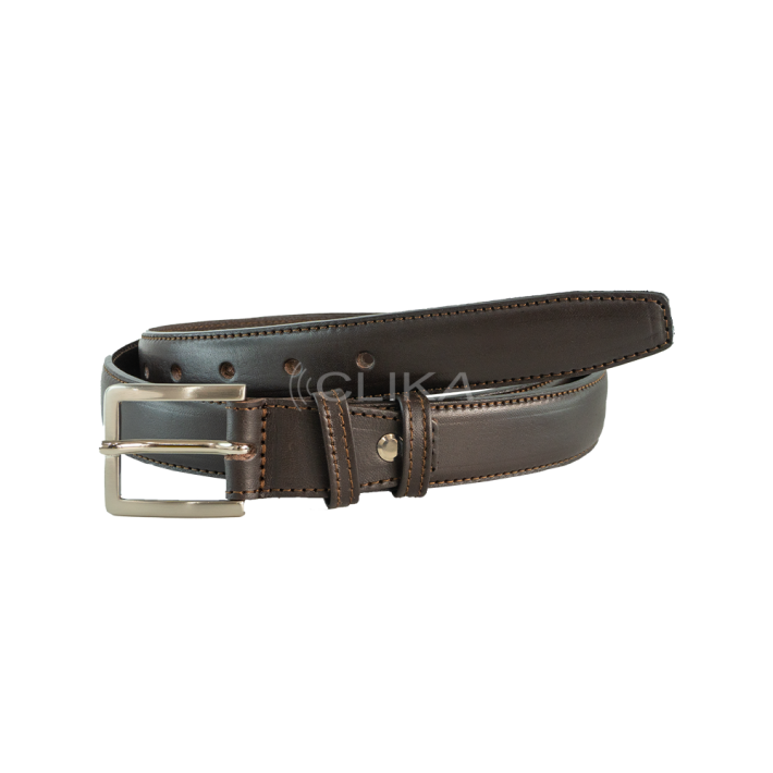 Cinto 100% pele genuína – longo para corte ajustável c/ parafuso – Castanho 30mm – com costura