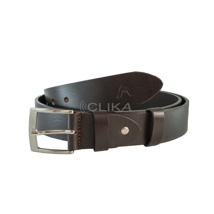 Cinto 100% pele genuína – longo para corte ajustável c/ parafuso – Castanho 40mm – com Logo gravado