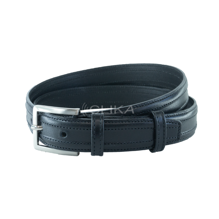 Cinto 100% pele genuína – com dupla costura e sem logo gravado – Preto
