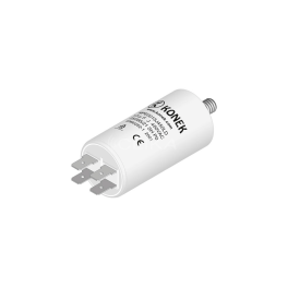 Condensador de Arranque Motor 1,5mf 5% 450v Ø3,4x6,3cm com Rosca M8 e Faston Simple 6.35 Konek Condensador de Arranque Motor 1,5mf 5% 450v Ø3,4x6,3cm com Rosca M8 e Faston Simple 6.35 Konek