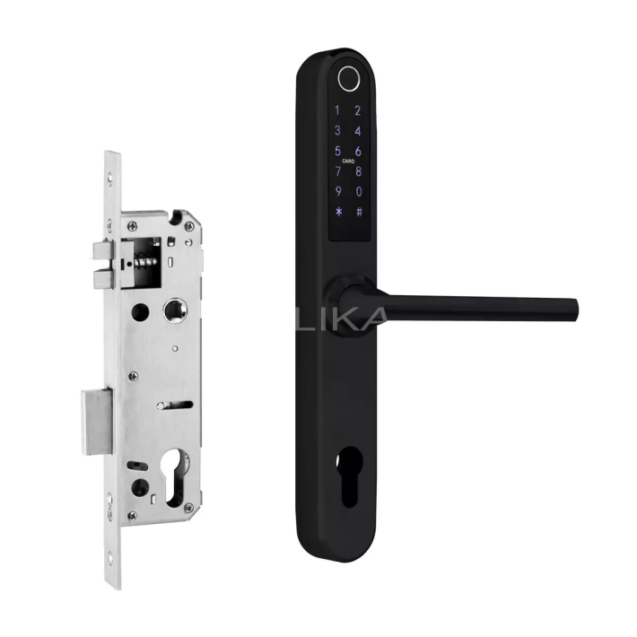 Kit fechadura mais puxador com teclado (formato vertical)