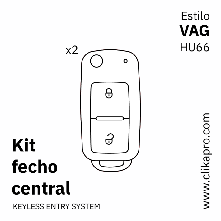 Kit Fecho central – Tipo VAG – 2 Botões – HU66