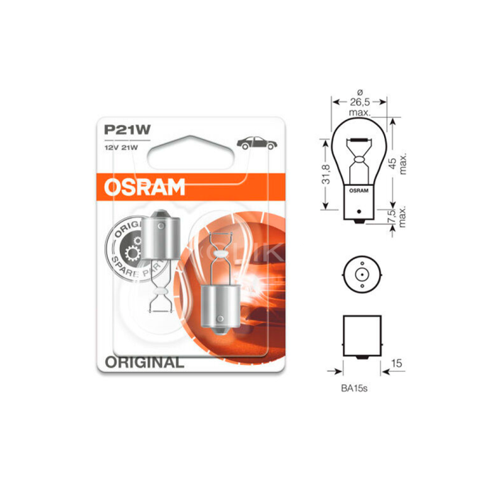 Pack 2 lâmpadas P21W 12V 21W
