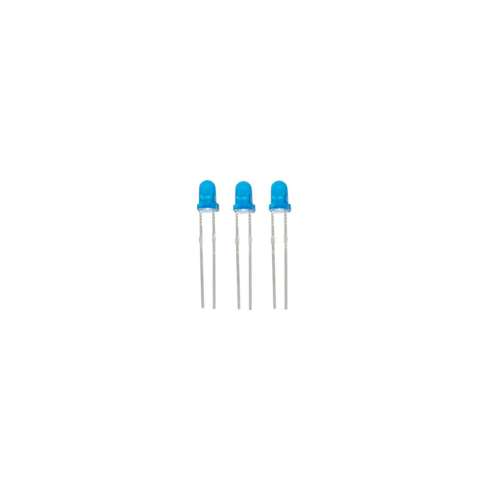 Led 3mm Azul 220-330mcd 70º Frente Convexa