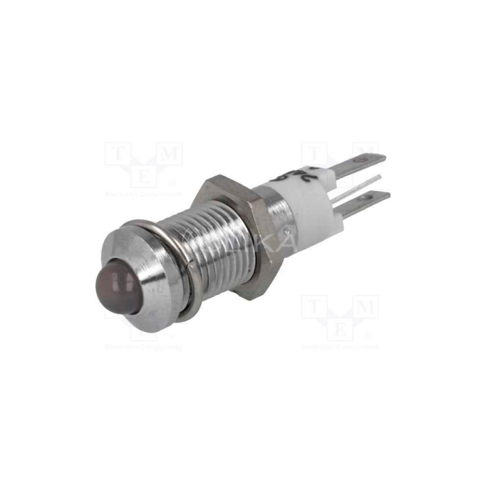 Luz Indicadora: Led, Convexa, Vermelho/Verde, 24÷28vdc, 8,2mm