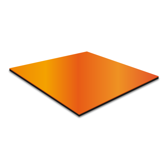 Placa para Gravação Gravolaser – ABS - Laranja/Preto – Metálico Polido