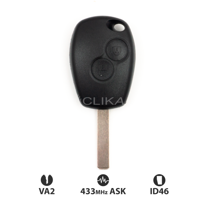 Comando Renault Clio / Kangoo / Modus – 2 Botões PCF7947 