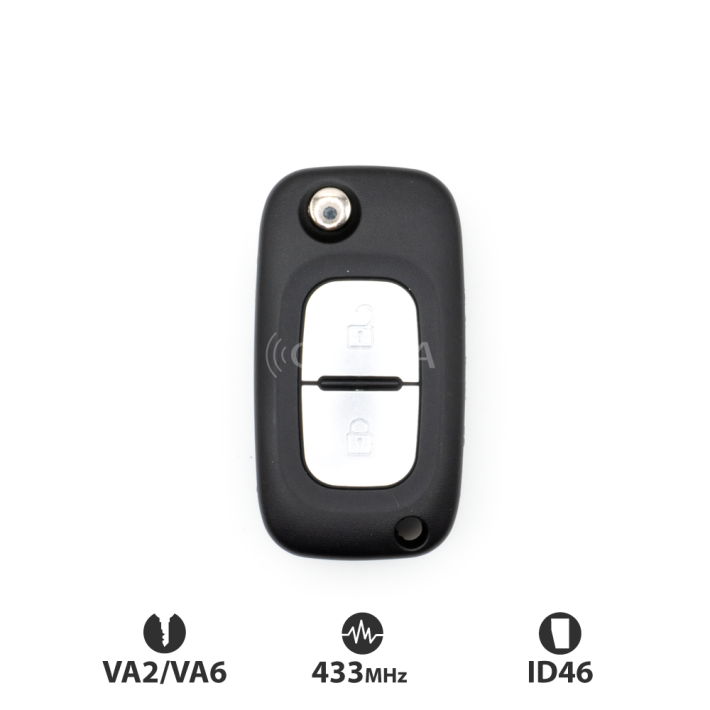 Comando Renault Clio / Modus / Twingo – 2 Botões (Retrátil PCF7947) 