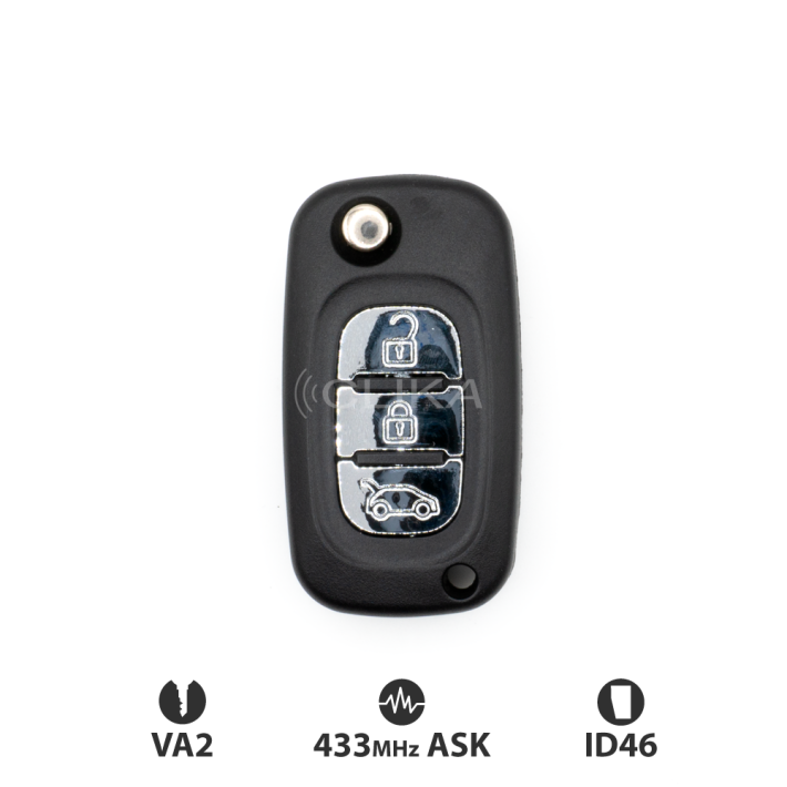 Comando Renault Fluence / Megane / Scenic – Retrátil - 3 Botões PCF7961 