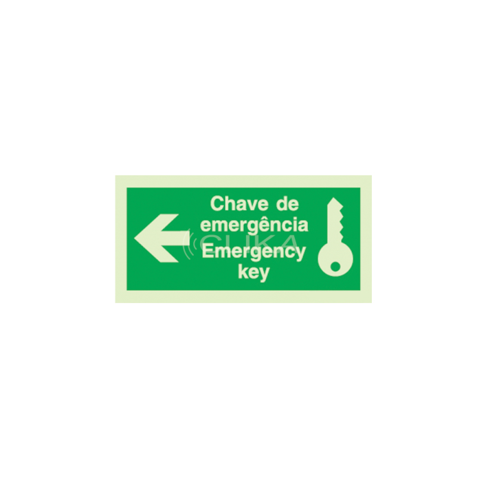 Sinal de chave de emergência | Emergency key à esquerda - P 02 75