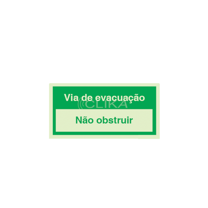 Sinal de via de evacuação não obstruir - P 02 93