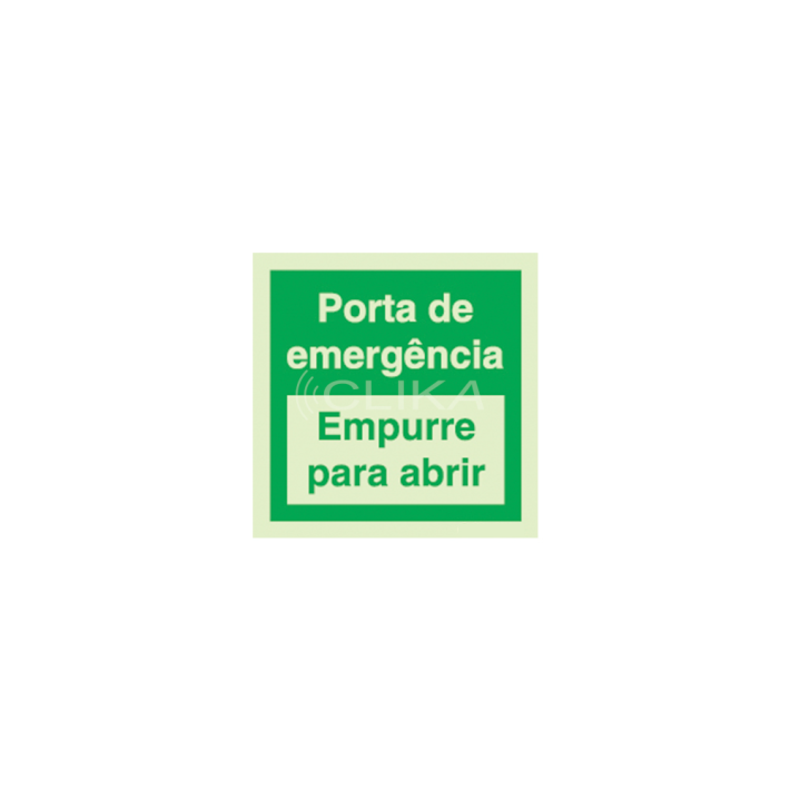 Sinal de porta de emergência, empurre para abrir - P 03 11