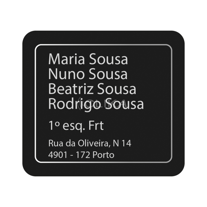 Placa caixa de correio – 9 cm com 7 linhas 